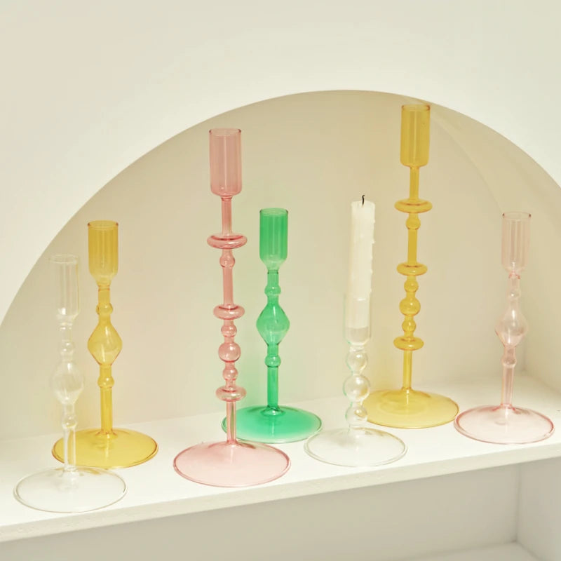 bougeoir en verre pour décoration intérieure créative et élégante - vue 6 sur 18