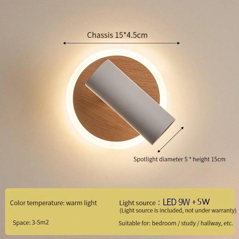 applique murale led pivotante pour lecture ambiance wabi-sabi - vue 3 sur 8