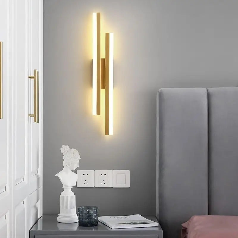Applique murale Led moderne en acrylique noir/or - vue 5 sur 7