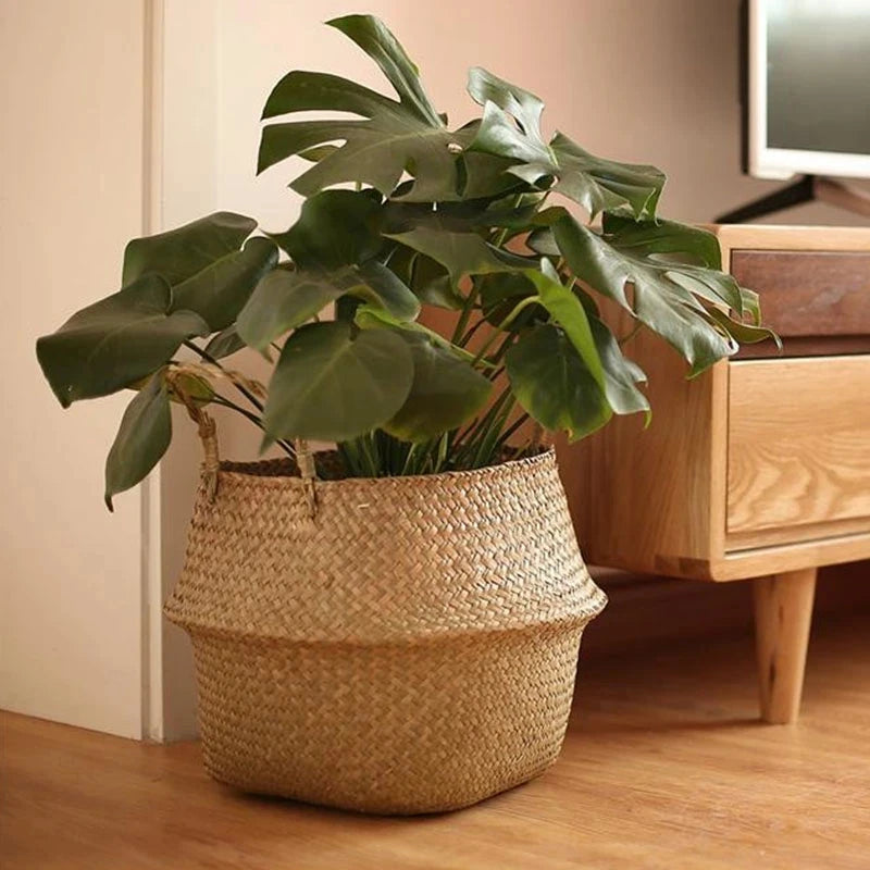 panier en paille pour plantes d'intérieur et d'extérieur - vue 6 sur 28