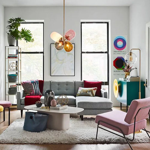 Postmoderne Pendelleuchte aus buntem Glas für Wohnzimmer, Schlafzimmer, Esszimmer, E27, LED - vue 4 sur 5