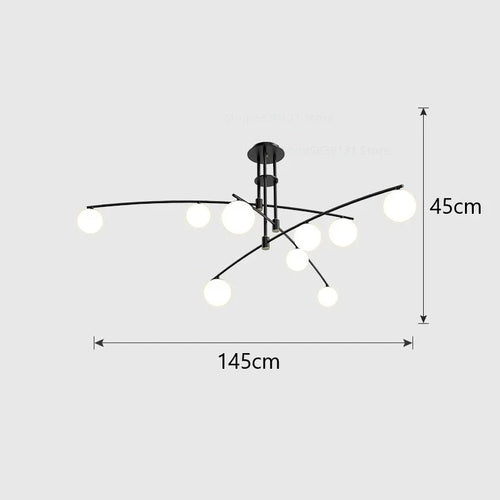 lustre led moderne youlaike en verre pour salon cuisine - vue 10 sur 12