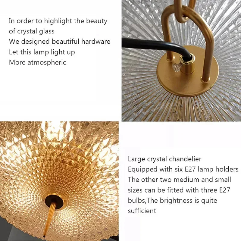 Suspension rétro led en verre nordique pour décoration maison - vue 11 sur 11