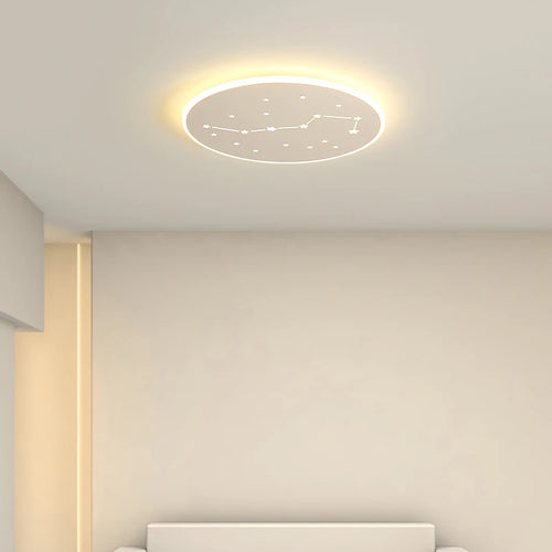 plafonnier moderne à leds avec télécommande et anneau rond