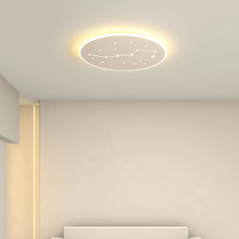 plafonnier moderne à leds avec télécommande et anneau rond - vue 3 sur 7
