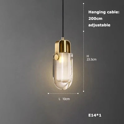 suspension en verre cristal art déco avec éclairage led - vue 17 sur 25