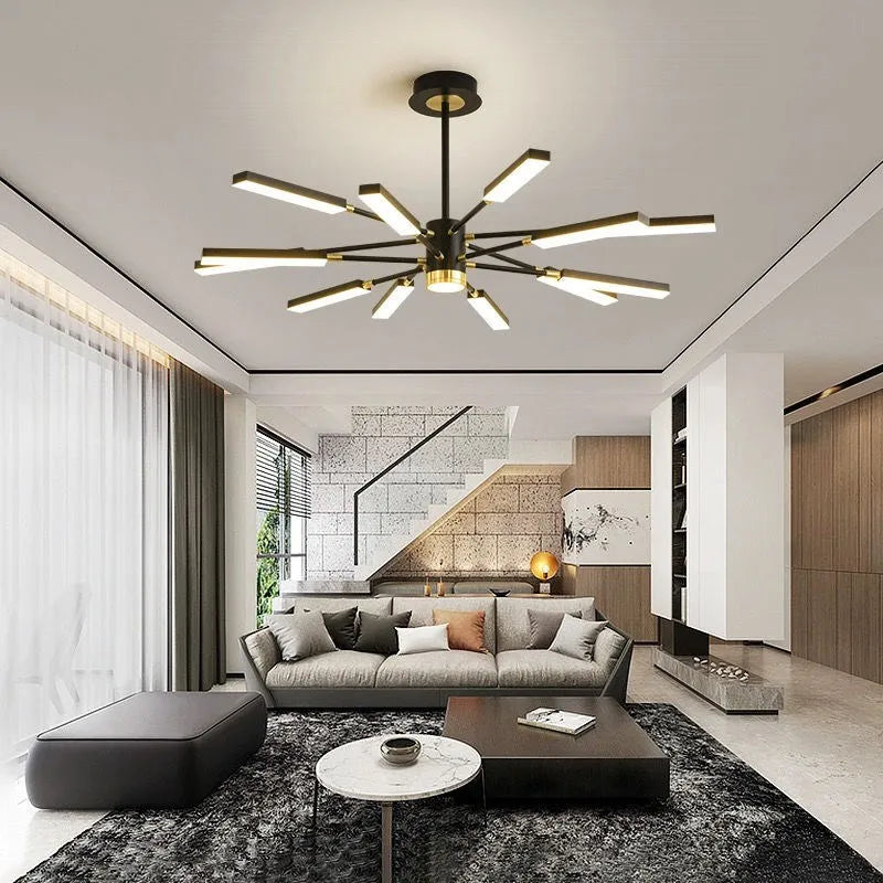 Moderner Kronleuchter als Pendelleuchte für stilvolle Wohnraumbeleuchtung im nordischen Design - vue 3 sur 10