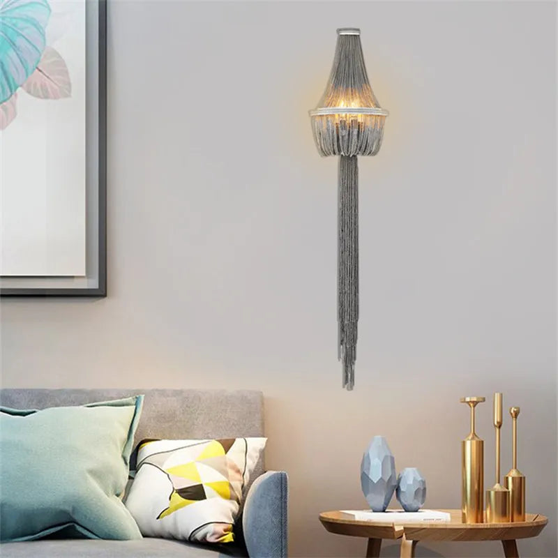 applique murale à franges avec lumière décorative pour intérieur - vue 4 sur 9