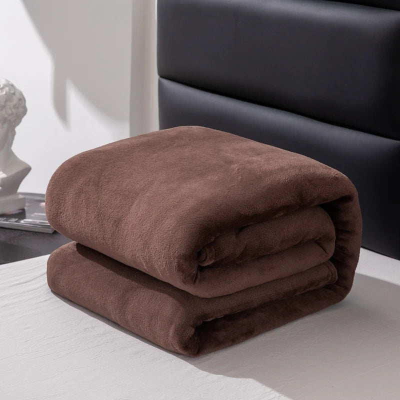 Plaid flanelle polaire motif carreaux chaud hiver lit