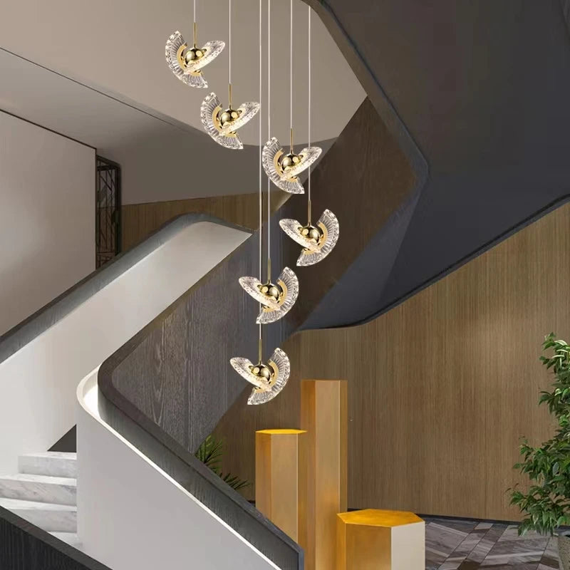 suspension à led pour escalier design créatif et rotatif - vue 4 sur 16