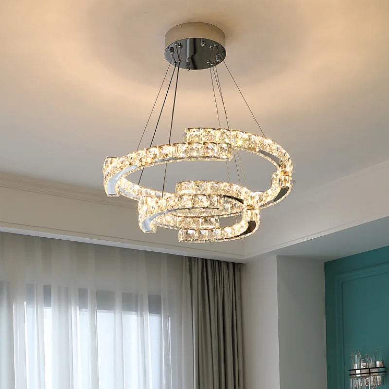 Dekorative LED-Pendelleuchte aus Kristall im nordischen Stil - vue 4 sur 13