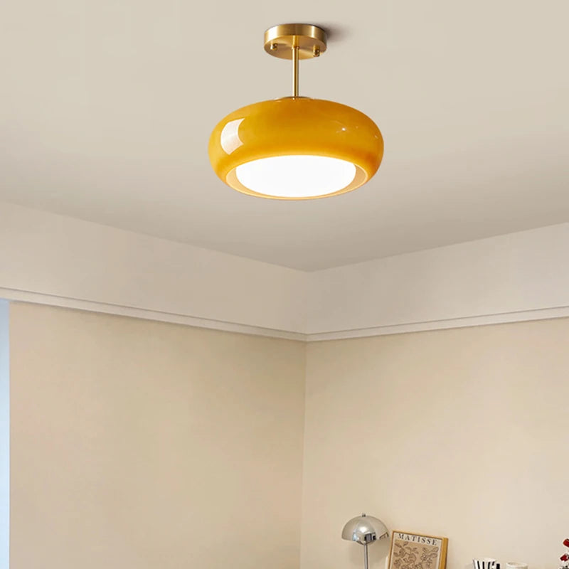 Moderner Glas-Kronleuchter mit Pendelleuchte in goldfarbenem und verchromtem Metall - vue 3 sur 22