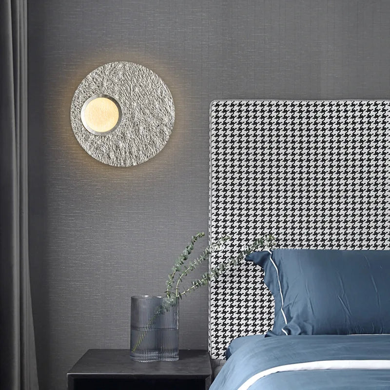 applique murale led design nordique en forme de lune en résine décorative - vue 3 sur 8