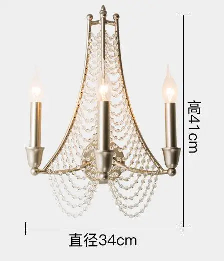 applique murale à bougie led éclairage cristal rétro décoratif - vue 7 sur 8
