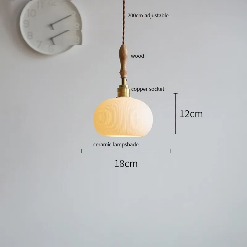 Design-Pendelleuchte LED Schmetterling Keramik und Holz - vue 25 sur 30