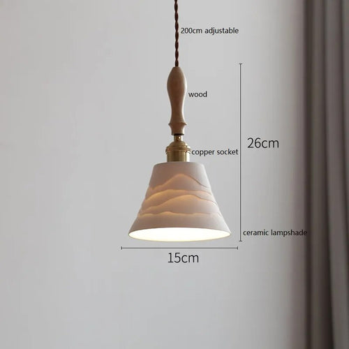 Design-Pendelleuchte LED Schmetterling Keramik und Holz - vue 21 sur 30