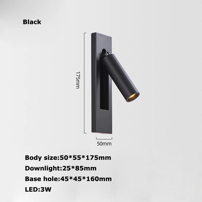 applique murale led rotative avec interrupteur pour lecture - vue 20 sur 21