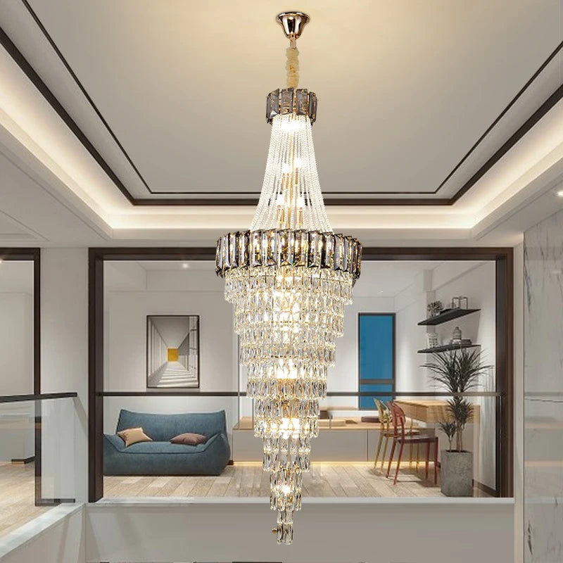 lustre contemporain en cristal pour décoration intérieure élégante - vue 5 sur 16
