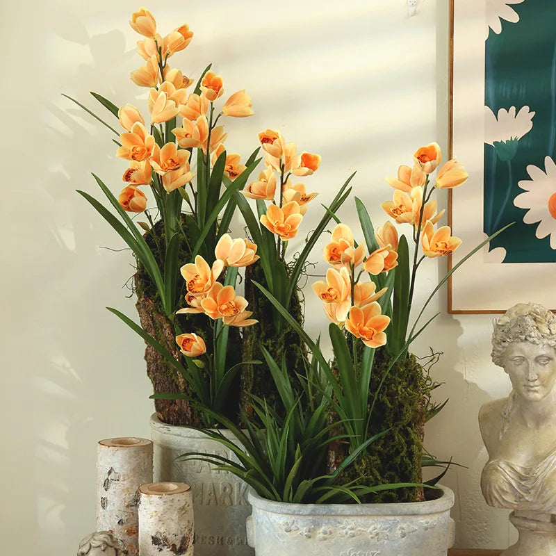 fleurs artificielles cymbidium pour décoration mariage et événements - vue 5 sur 11