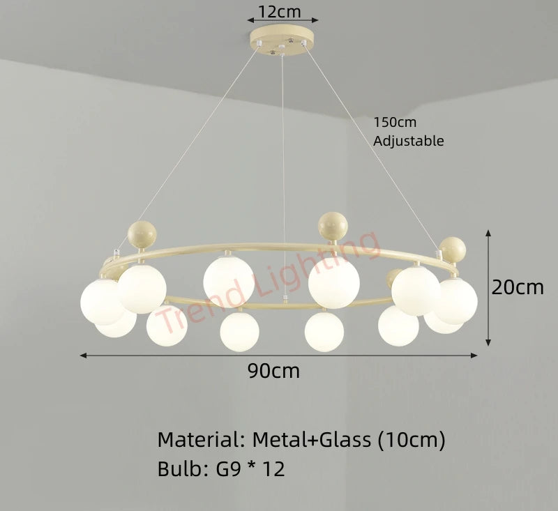 Kronleuchter aus Glas und Metall Stil dynamische Beleuchtung