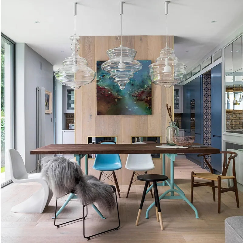 lampe suspendue en verre design moderne pour bars et cafés - vue 4 sur 12