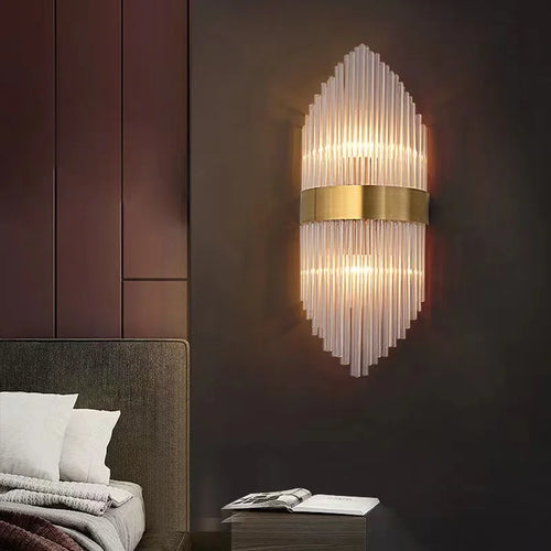 Elegante LED-Wandleuchte aus Kristall im nordischen Design - vue 2 sur 12
