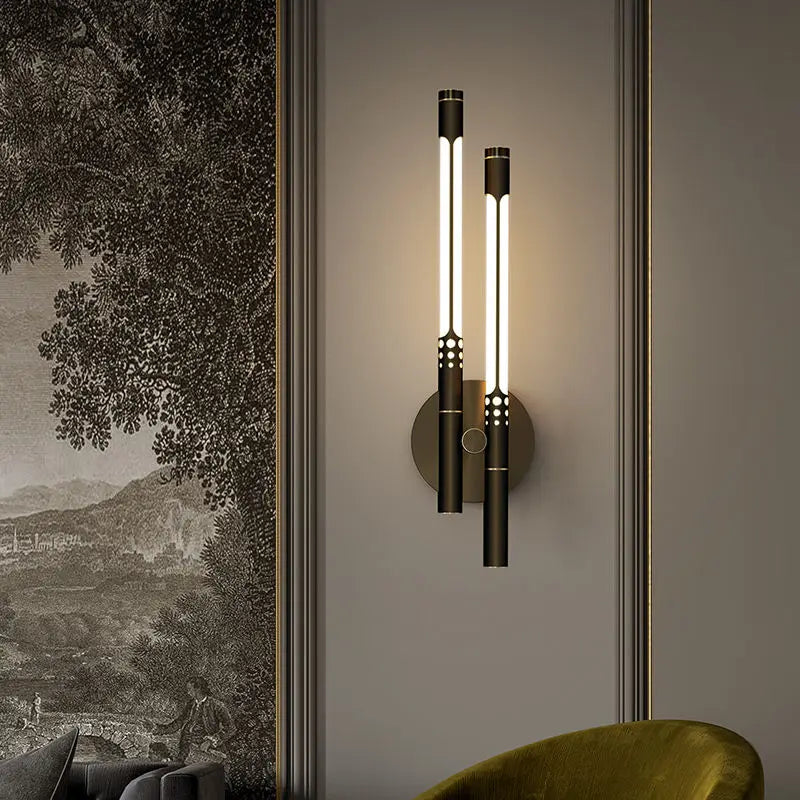 Applique murale LED en cuivre au style nordique Vintage