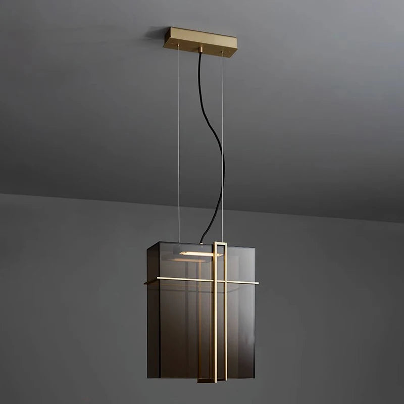 suspension led en verre design moderne italien - vue 2 sur 11