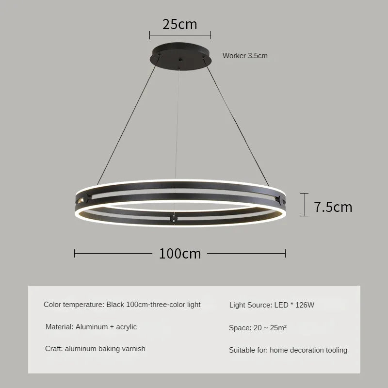 lustre circulaire moderne design créatif pour intérieur lumineux - vue 15 sur 15