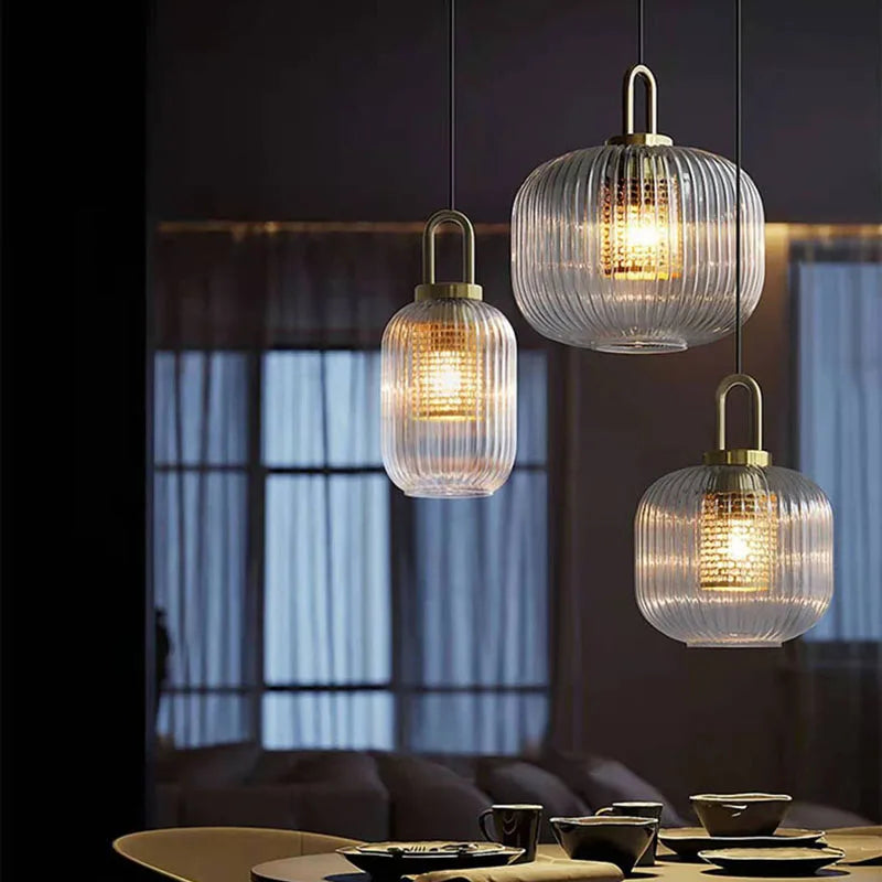 Moderne Pendelleuchte aus Glas für Café - vue 4 sur 16
