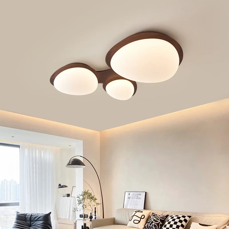 plafonnier design moderne led en bois pour éclairage intérieur - vue 3 sur 10