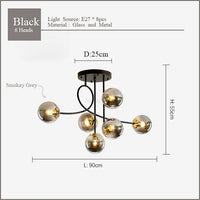 Moderner nordischer Kronleuchter aus Glas in Bohnenform LED Luxus