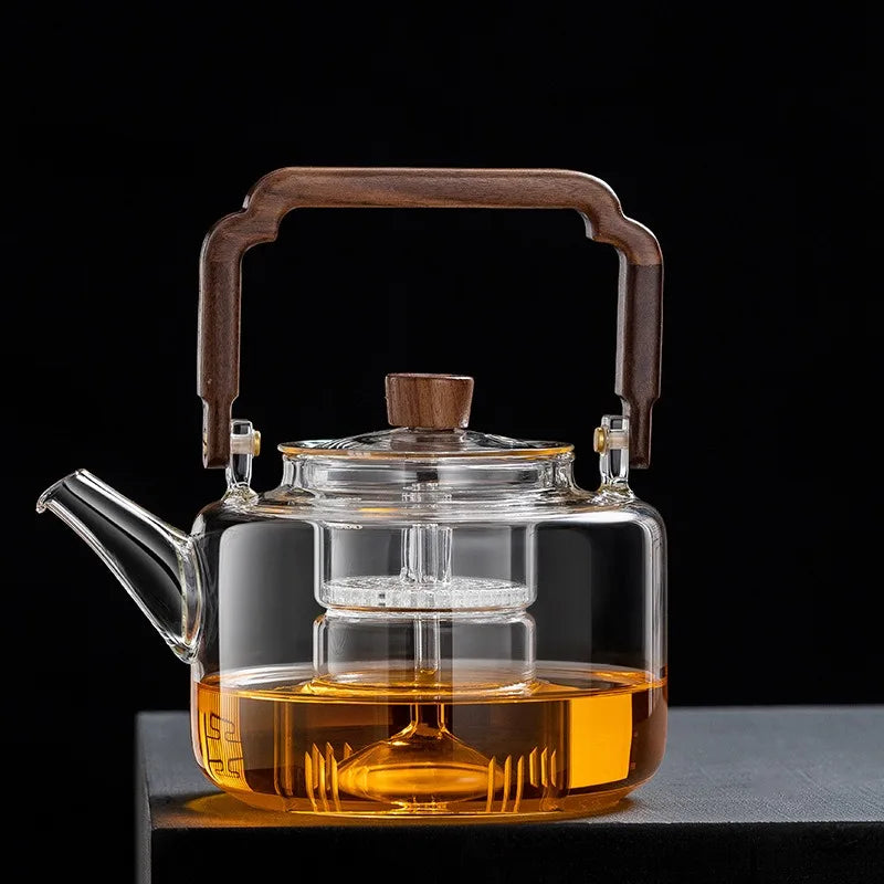 Théière verre 1300ml avec filtre épais cuisson vapeur - vue 3 sur 7