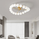 lustre à led avec anneau en cuivre et boule acrylique