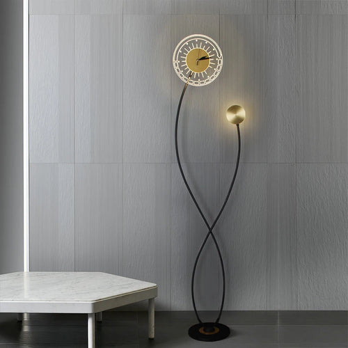 Nordische Stehleuchten mit LED-Uhr - vue 5 sur 9