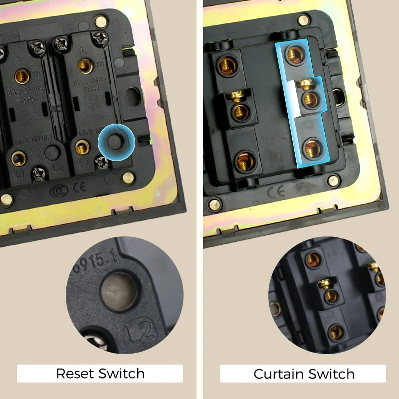 Interrupteur simple 1 voie en acier gris foncé brossé