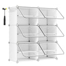 SONGMICS Étagère à Chaussures 6 Compartiments, Étagère de Rangement Modulable, Compartiment de 30 x 40 x 30 cm, avec Porte
