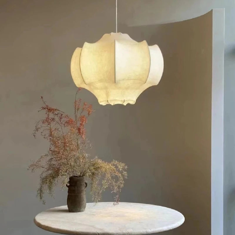 lustre suspendu en soie wabi-sabi pour décoration intérieure - vue 3 sur 10