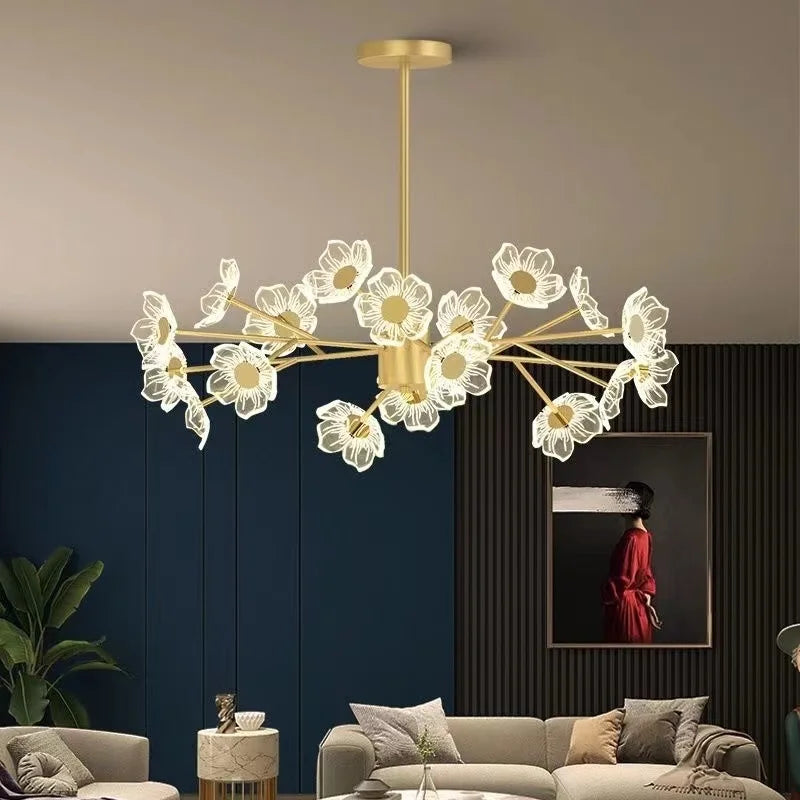 lustre moderne en fleurs pour décoration intérieure élégante - vue 6 sur 11