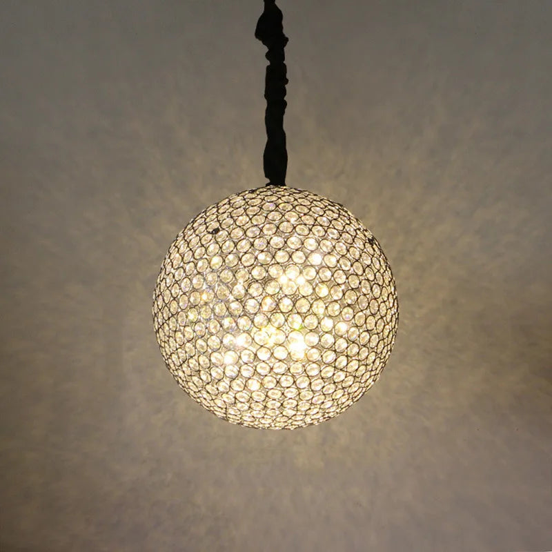 Moderner Kristall-Kronleuchter Kugelform mit LED-Beleuchtung - vue 3 sur 7