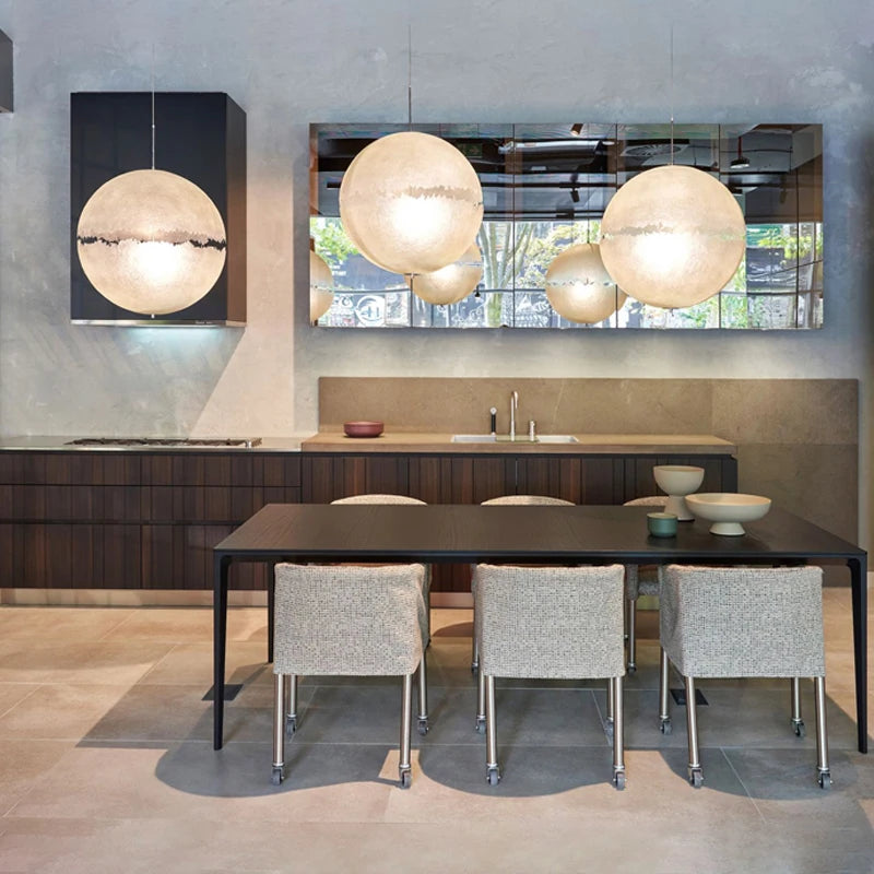 Créativité nordique Led lune suspension lumières salon salle à manger chambre décor à la maison lustre Bar Loft chevet lampe suspendue luminaire - vue 6 sur 15