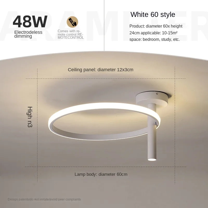 Moderner LED-Deckenleuchte Minimalistisch Ringförmig für Wohnräume - vue 13 sur 24