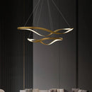 lustre led moderne en aluminium avec cordon d'anneau irrégulier réglable