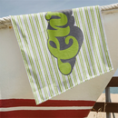 serviette de plage personnalisée rayée style retro