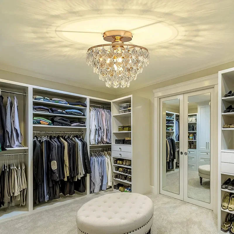 plafonnier de luxe en cristal luminaires led décoratifs - vue 3 sur 8