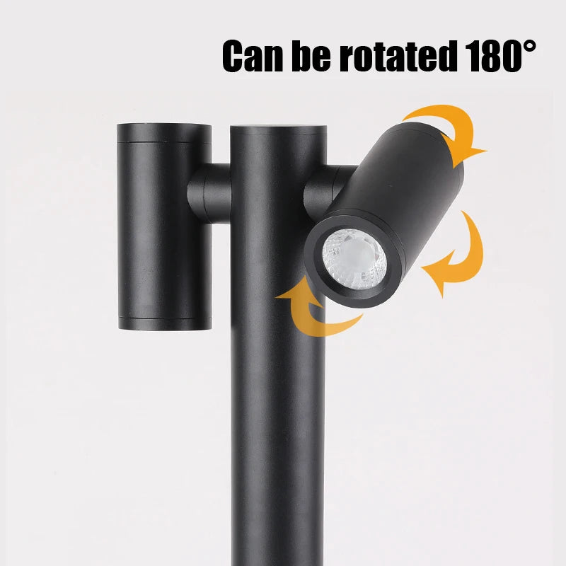 lampe de jardin double tête rotative éclairage créatif extérieur - vue 4 sur 7