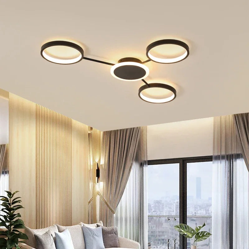 lustre led moderne design d'intérieur avec télécommande luminaire suspendu - vue 5 sur 9