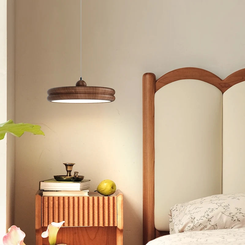 lustre médiéval lampe bar style japonais en rondins suspendue - vue 7 sur 11