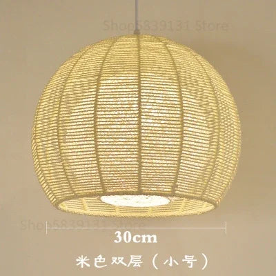 Moderne nordische LED-Pendelleuchte aus Eisen und Hanfseil - vue 11 sur 14