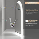 miroir LED intelligent avec affichage température heure et antibuée